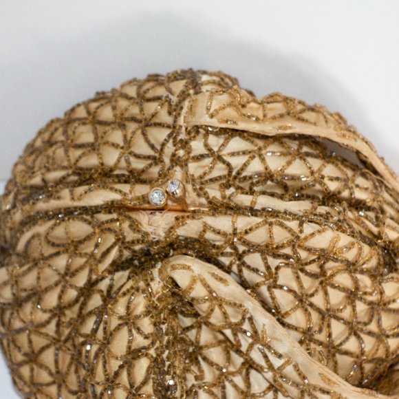 Walborg Gold Satin Beaded Evening Purse - Picture 4 of 4